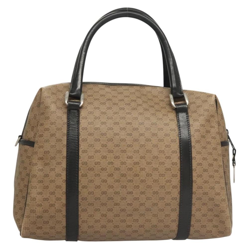 GUCCI Micro GG Supreme Boston Bag PVC Beige Silver 87 002 4685 Auth sw737 - Picture 3 of 16